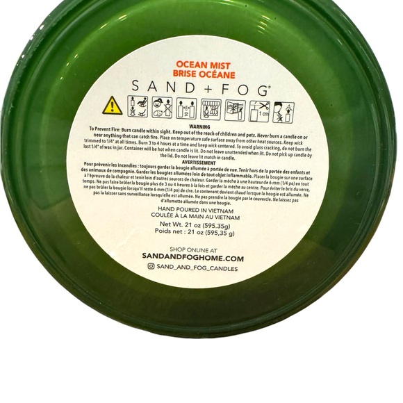 Sand + Fog Ocean Mist Hand-Poured Natural Essential Oils Candle, 21 Oz - Picture 4 of 4